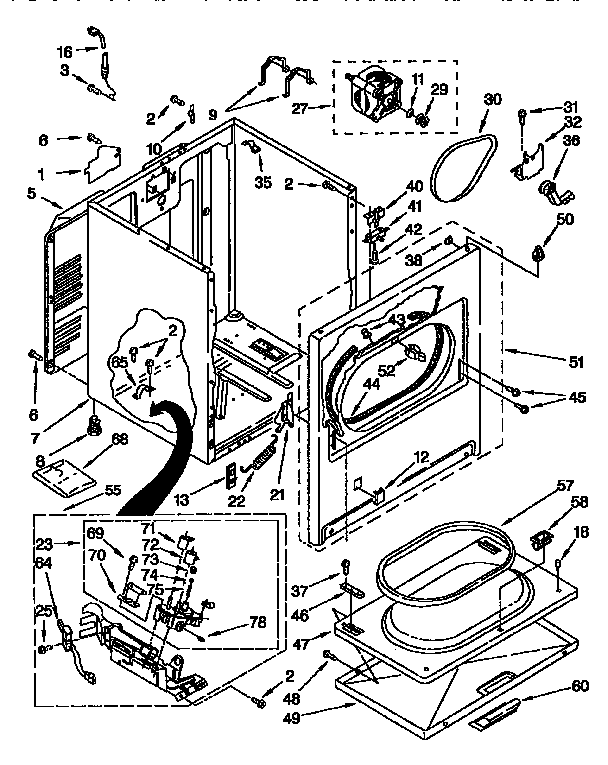 Kenmore 11097581120 cabinet diagram