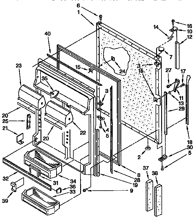 Whirlpool ET25DKXBB01 refrigerator door diagram