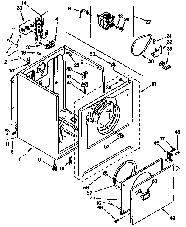 Kenmore 11096565110 cabinet diagram