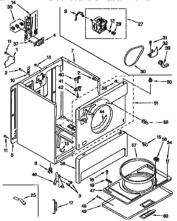 Kenmore 11096566400 cabinet diagram