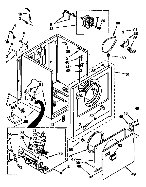 Kenmore 11097565210 cabinet diagram
