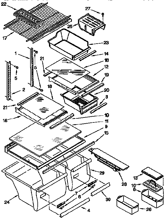 Kenmore 1069658620 shelf diagram