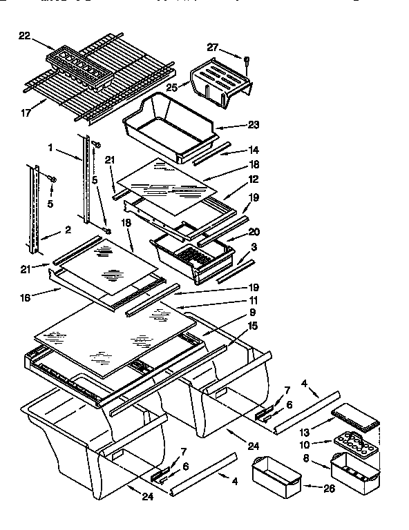 Kenmore 1069650680 shelf diagram