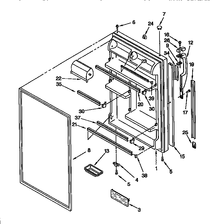 Kenmore 1069650680 refrigerator door diagram