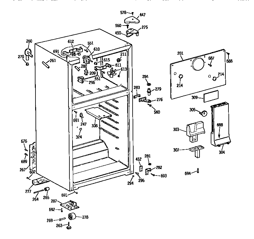 Kenmore 3639684215 cabinet diagram
