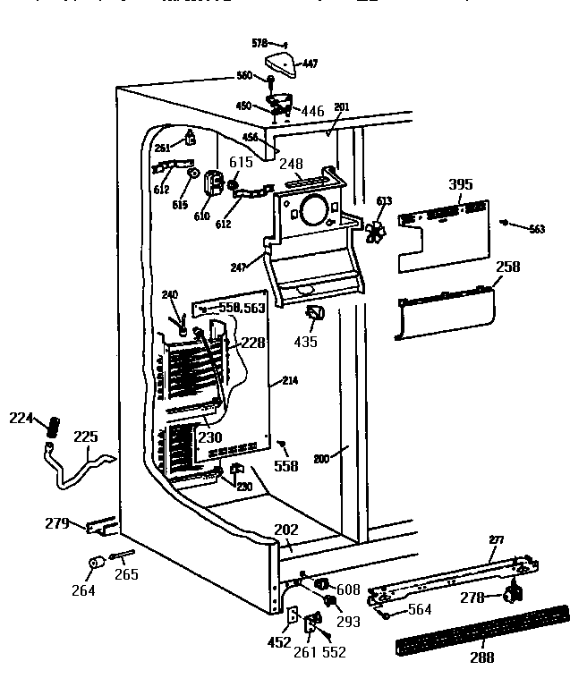 Kenmore 3639534721 freezer section diagram