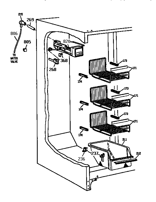 Kenmore 3639534721 freezer section diagram