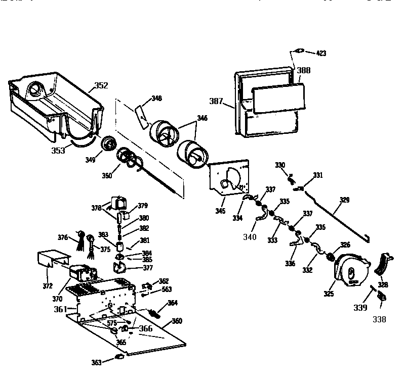 Kenmore 3639534721 ice bucket diagram