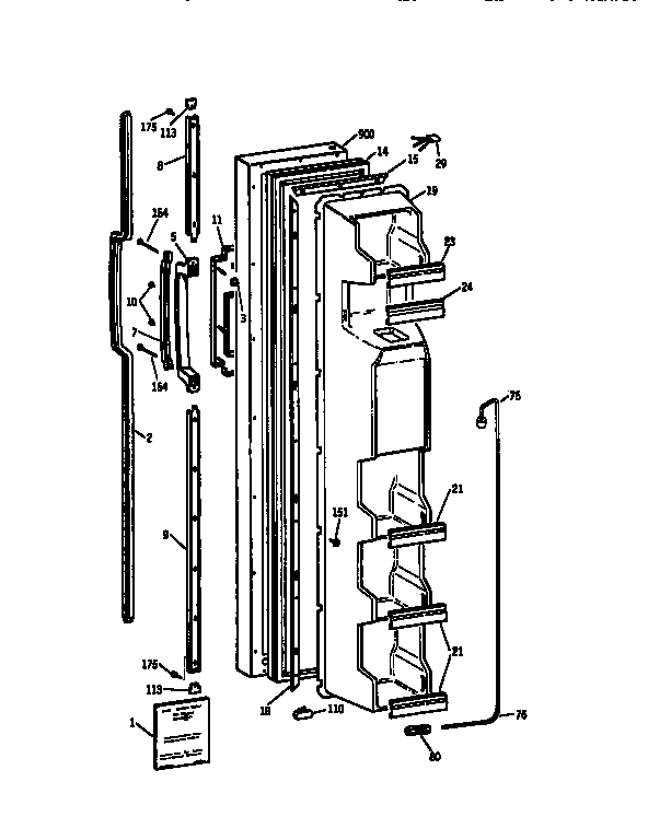 Kenmore 3639530781 freezer door diagram
