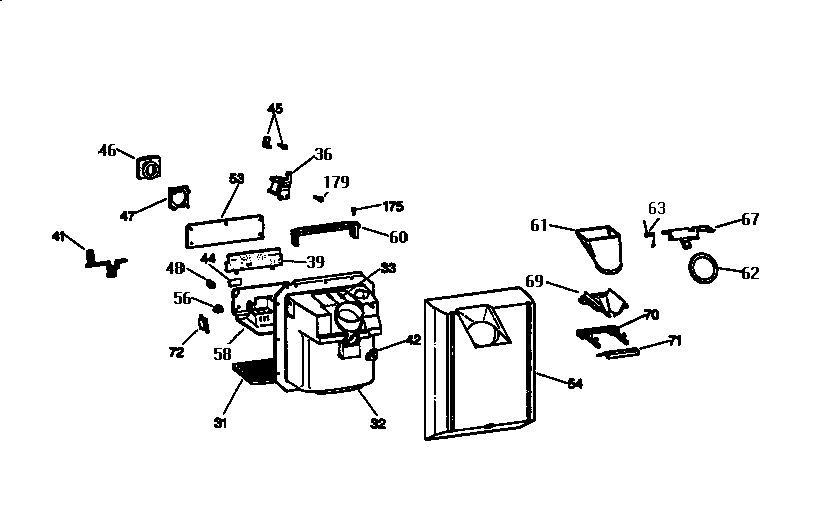 Kenmore 3639530781 dispenser diagram