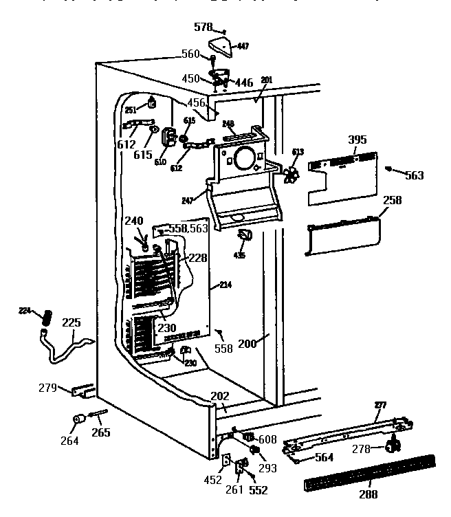 Kenmore 3639530781 freezer section diagram