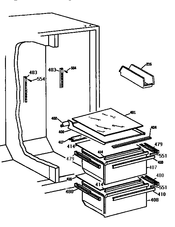 Kenmore 3639530781 fresh food section diagram