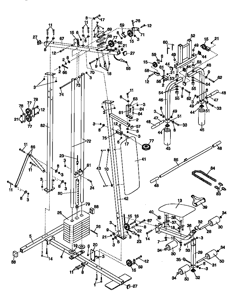 Weslo WLSY71500 unit parts diagram