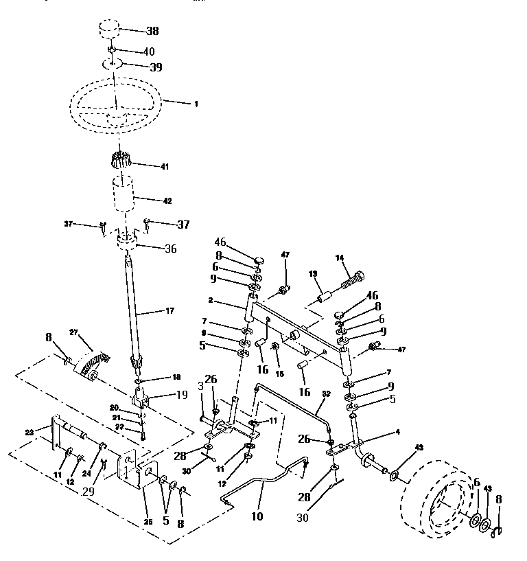 Craftsman 917252541 steering assembly diagram