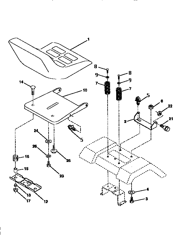 Craftsman 917252541 seat assembly diagram