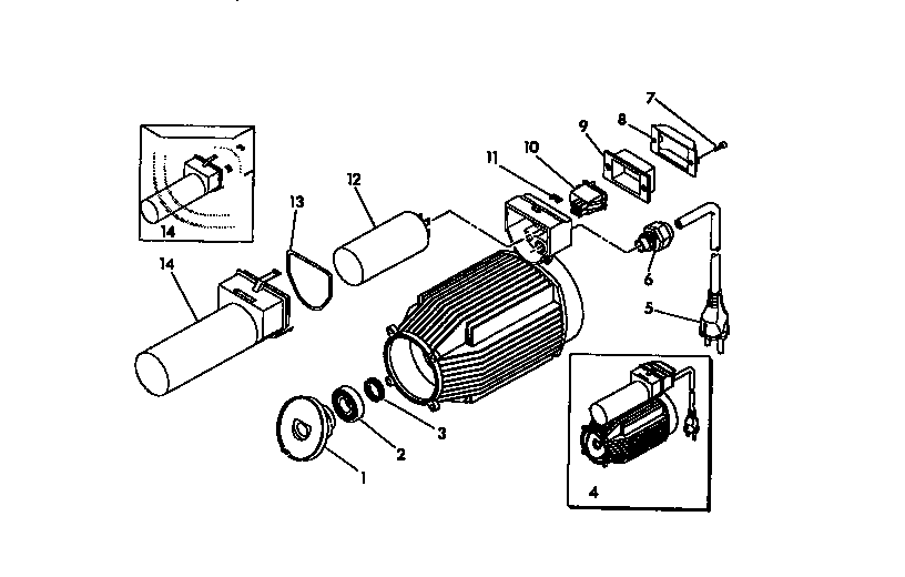 Generac 9908-0 motor assembly diagram
