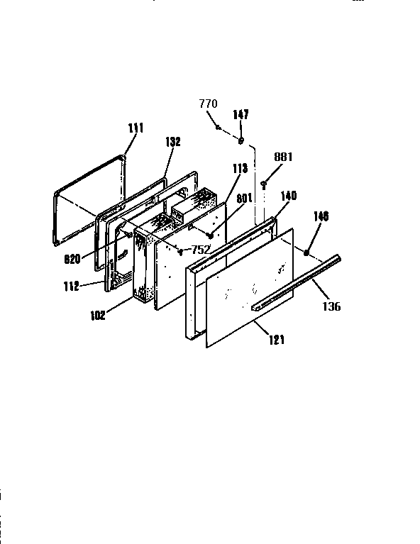 Kenmore 91193351590 oven door diagram