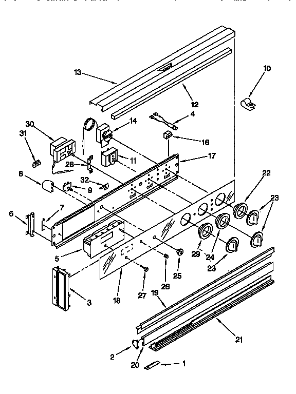 Kenmore 6654428452 control panel diagram