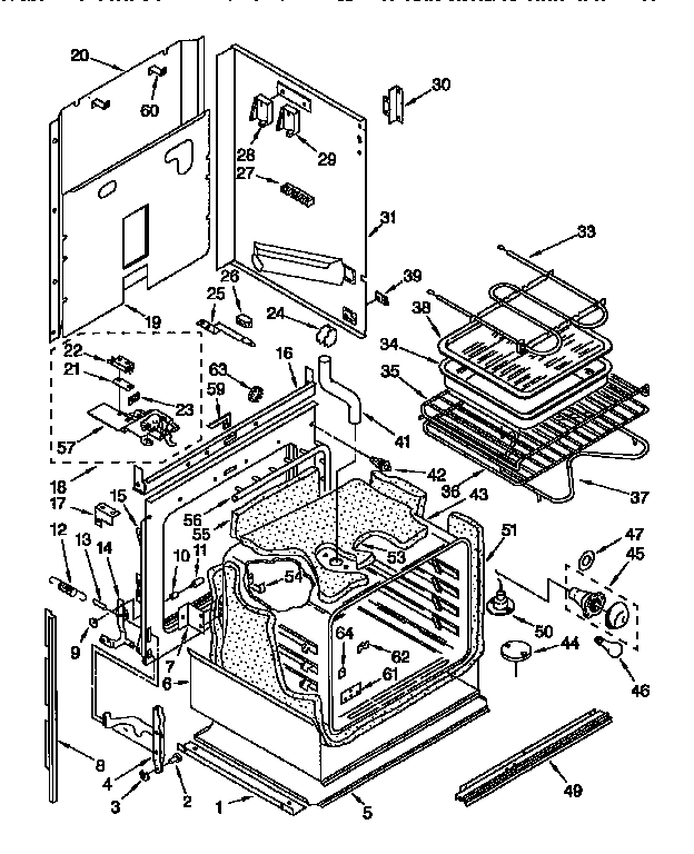 Kenmore 6654428452 upper oven diagram
