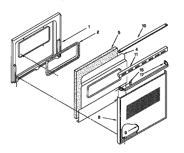 Kenmore 6654428452 lower oven door diagram