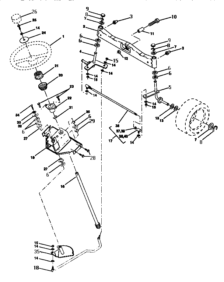 Craftsman 917250551 steering assembly diagram