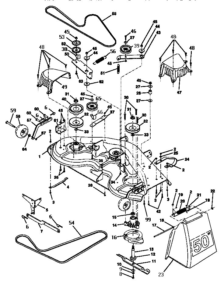Craftsman 917250551 mower deck diagram