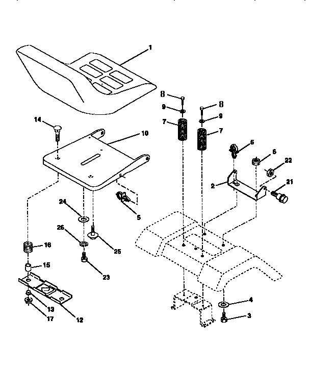 Craftsman 917252521 seat assembly diagram