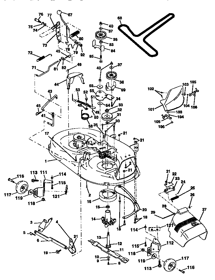 Craftsman 917252521 mower deck diagram