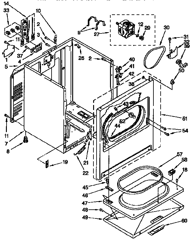 Kenmore 11096575200 cabinet diagram