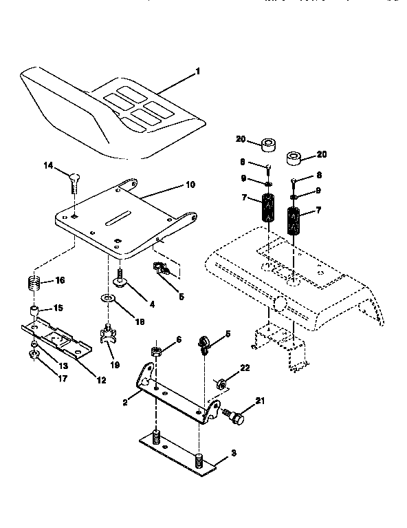 Craftsman 917250490 seat assembly diagram
