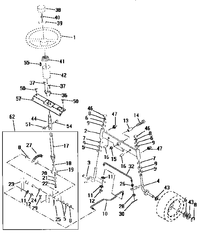 Craftsman 917252590 steering assembly diagram