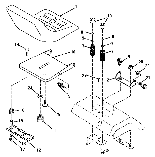 Craftsman 917252590 seat assembly diagram