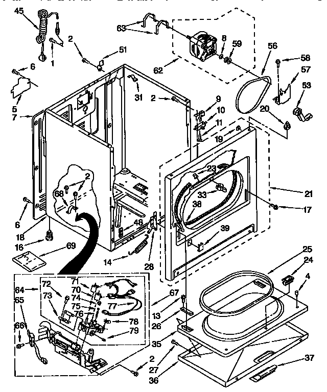 Whirlpool LGC6848AN2 cabinet diagram