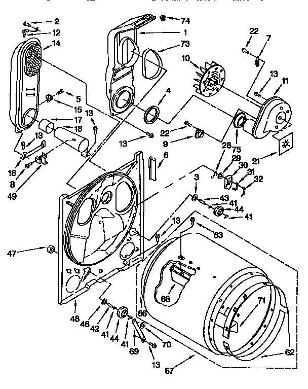 Whirlpool LGC6848AN2 bulkhead diagram