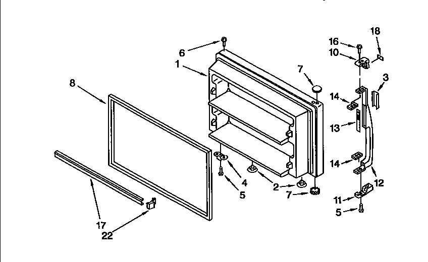 Kenmore 1069658410 freezer door diagram