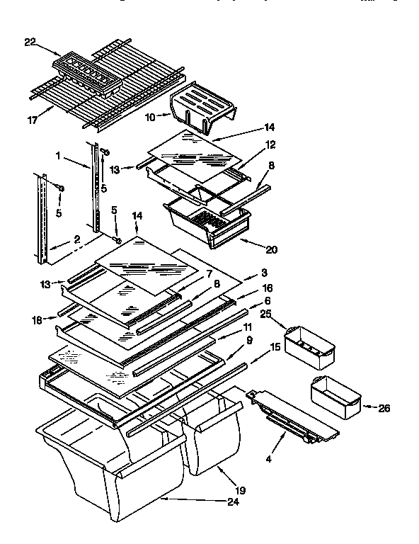 Kenmore 1069658410 shelf diagram