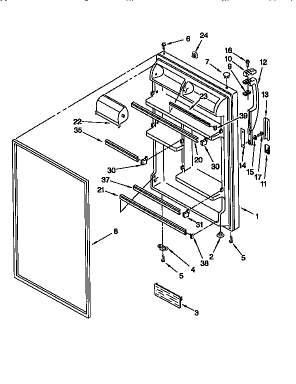 Kenmore 1069658410 refrigerator door diagram