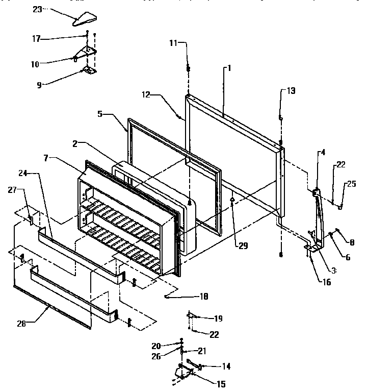 Amana TX18R-P1158412W freezer door diagram