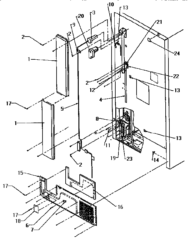 Amana TX18R-P1158412W cabinet back diagram