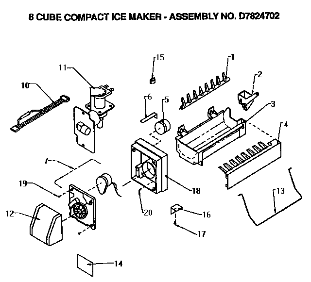 Amana TX18R-P1158412W icemaker compact diagram