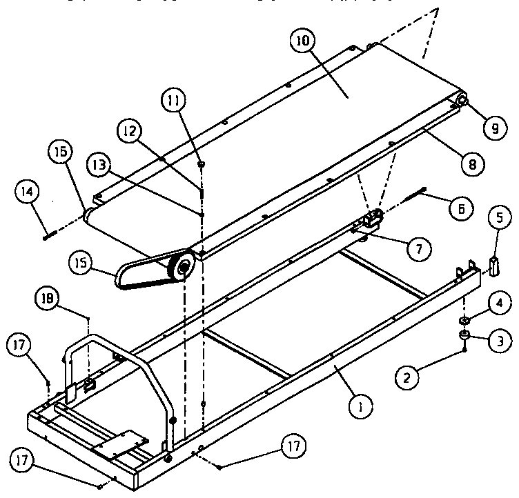 Universal/Multiflex (Frigidaire) 560254 walking belt assembly diagram