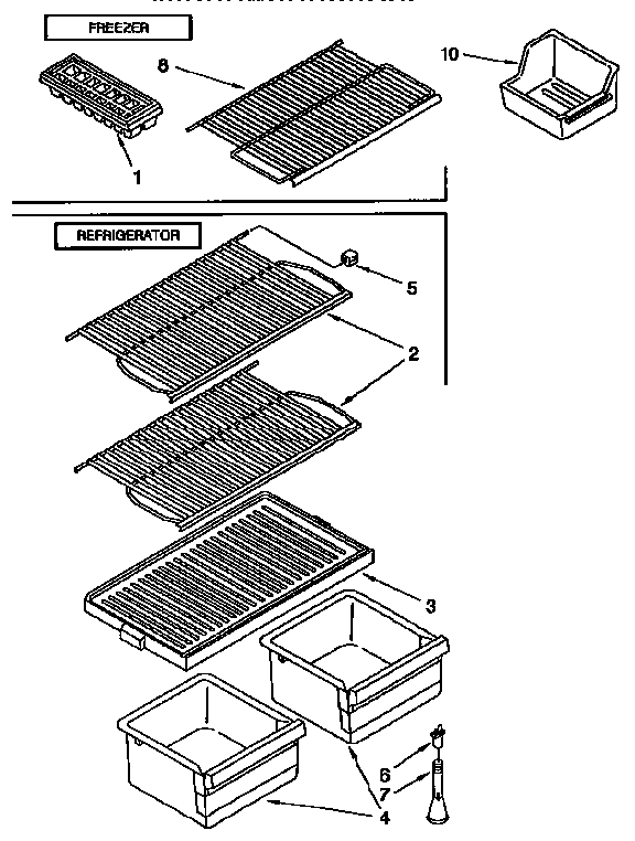 Kenmore 1069354280 shelf diagram