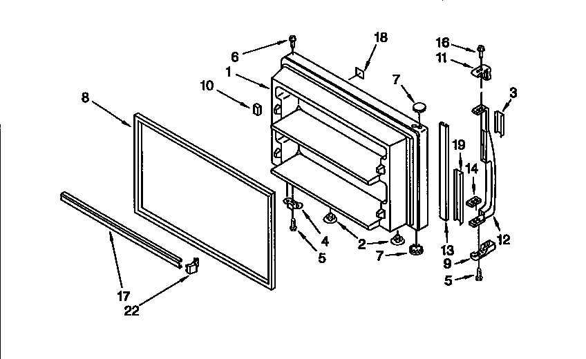 Kenmore 1069751780 freezer door diagram