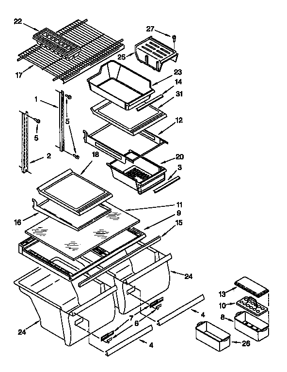 Kenmore 1069751780 shelf diagram