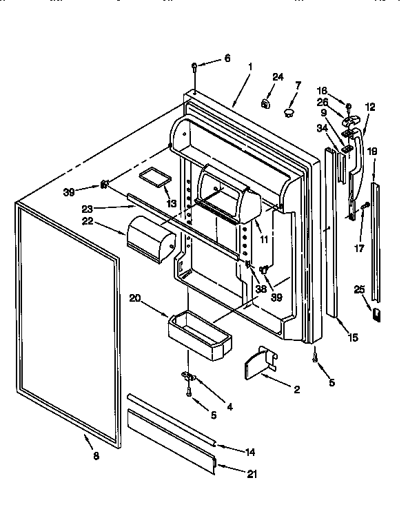 Kenmore 1069751780 refrigerator door diagram