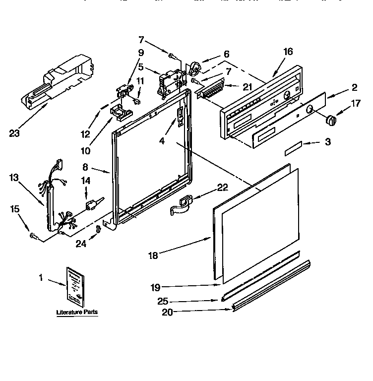 Kenmore 6651765193 frame and console diagram