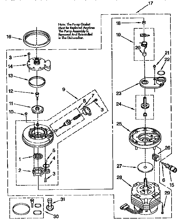 Kenmore 6651765193 pump and motor diagram