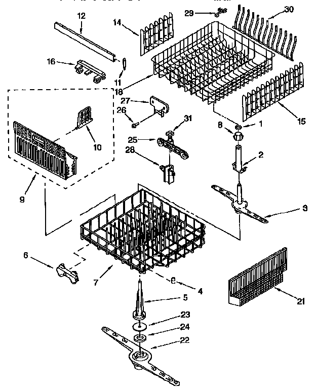 Kenmore 6651765193 dishrack diagram