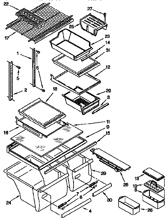 Kenmore 1069659780 shelf diagram
