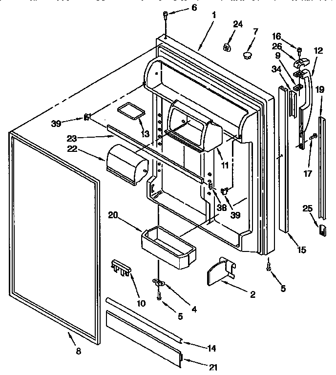 Kenmore 1069659780 refrigerator door diagram